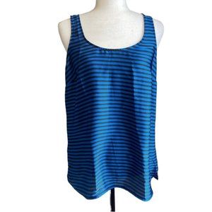 Michael KORS Blue Black Striped Sleeveless Polyester Tank Top Size Medium